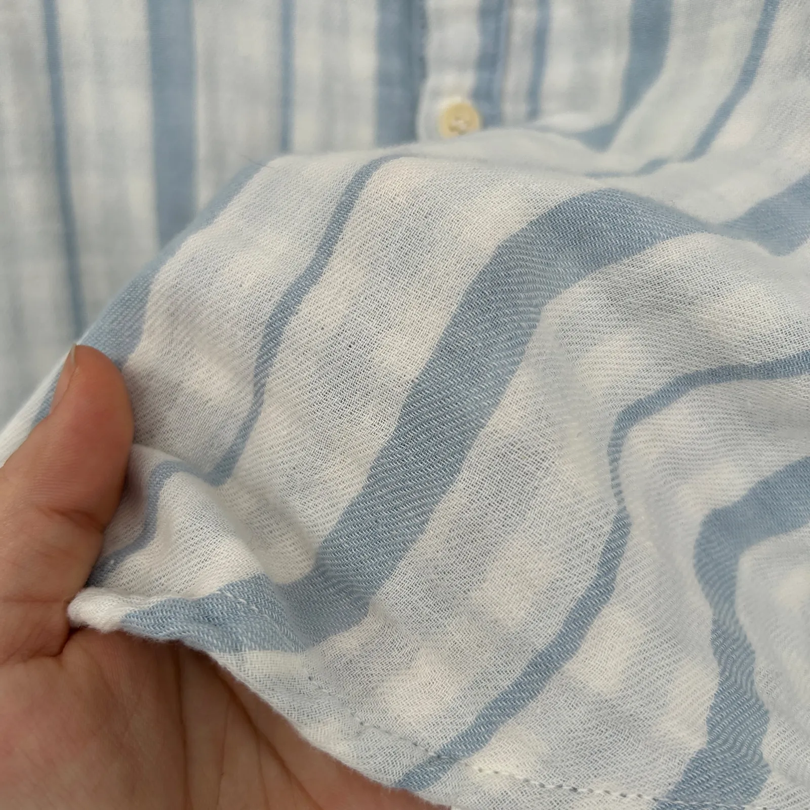 CP SHADES Cotton Gauze Button Down Shirt Womens Small Coastal Beachy Plaid Top - Image 4