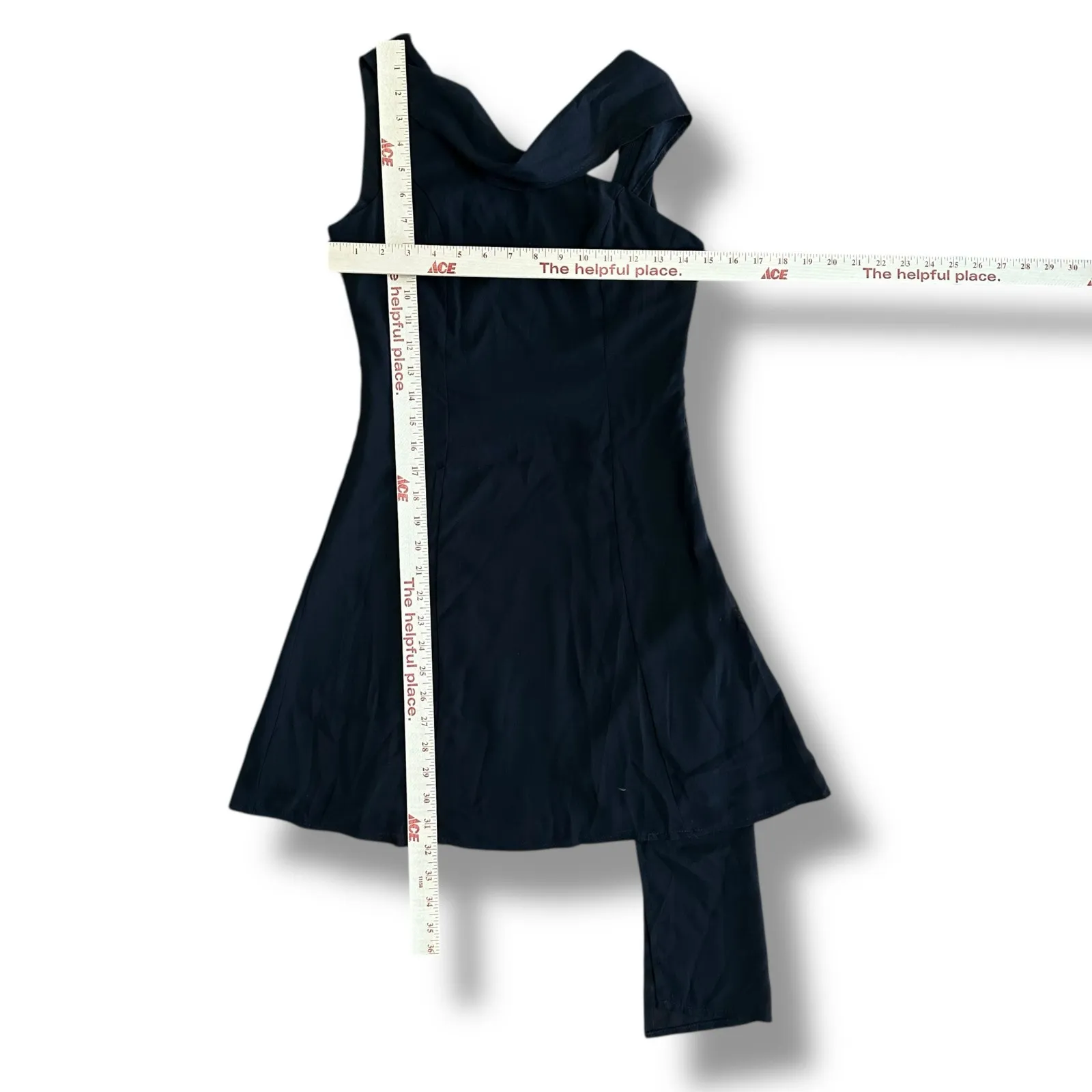 Commense Women’s Small Black Asymmetrical Cowl Neck Midi Dress NWT Evening Party - Image 3