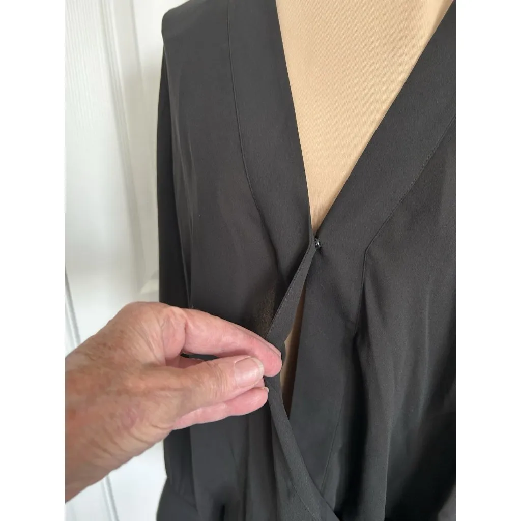 Chelsea28 Womens Faux Wrap Top Long Sleeve V Neck Blouse Black Size (M) - Image 3