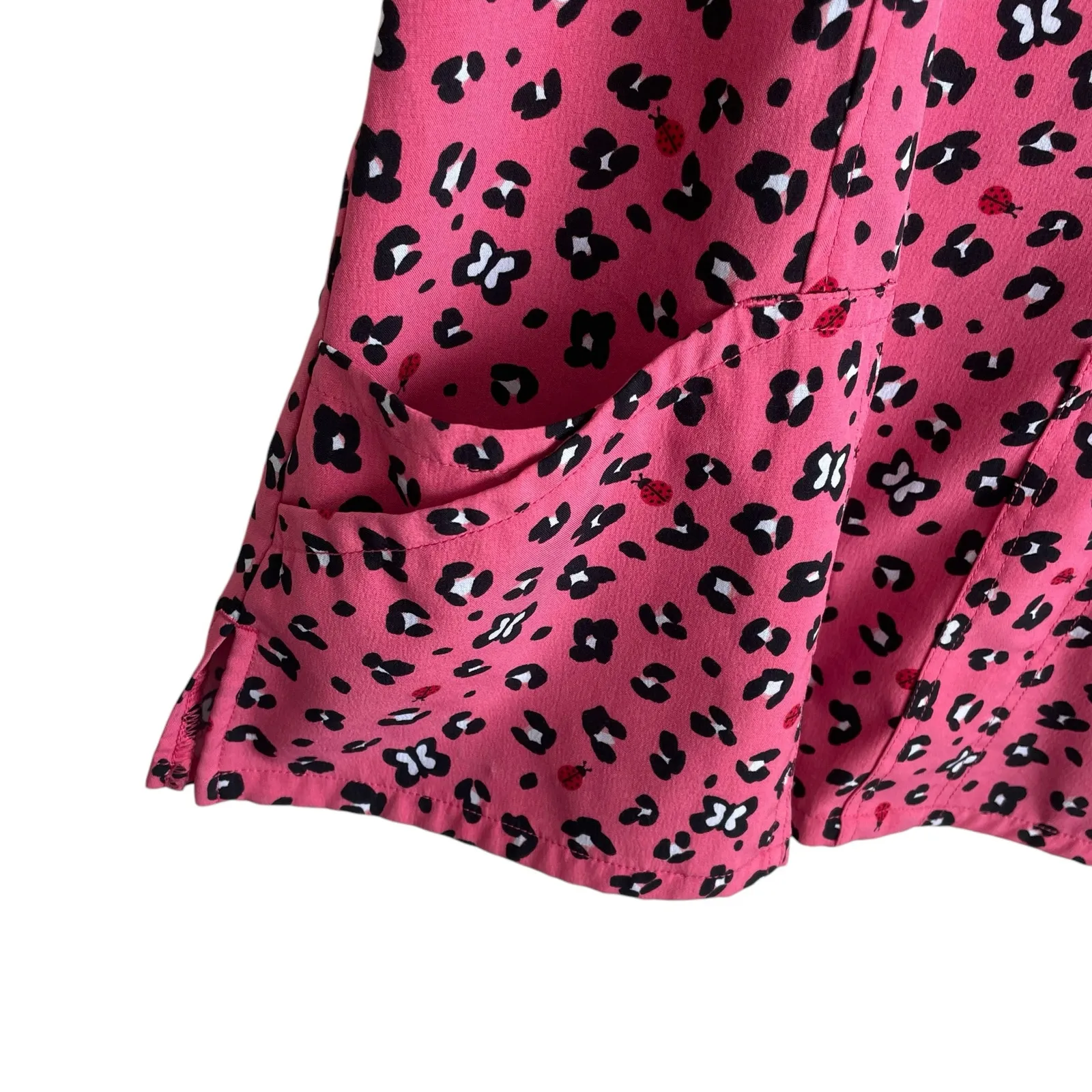 Code Happy Scrubs‎ Women Top S Pink Cheetah Medical Uniform Nurse Workwear - Image 5