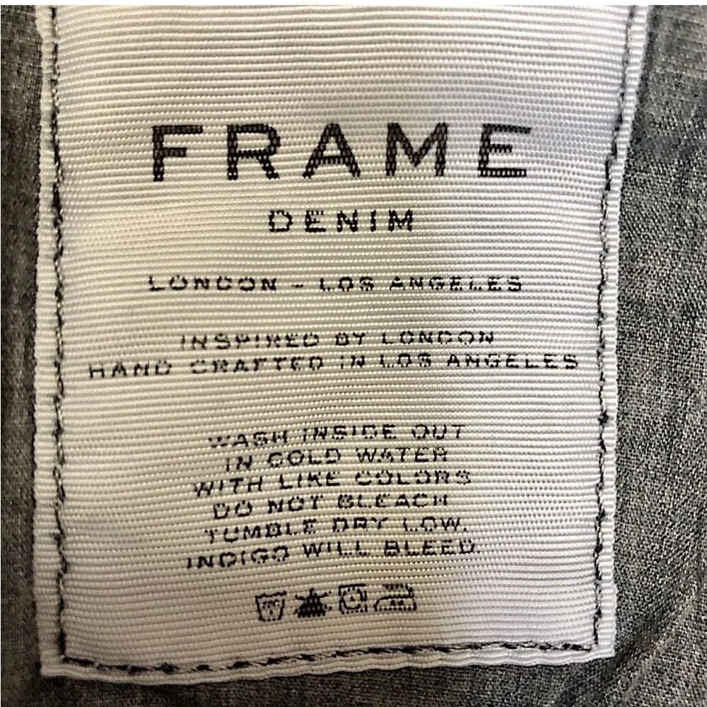 FRAME Le Skinny de Jeanne Film Noir Distressed Stretchy Jeans Black Denim sz 26 - Image 10