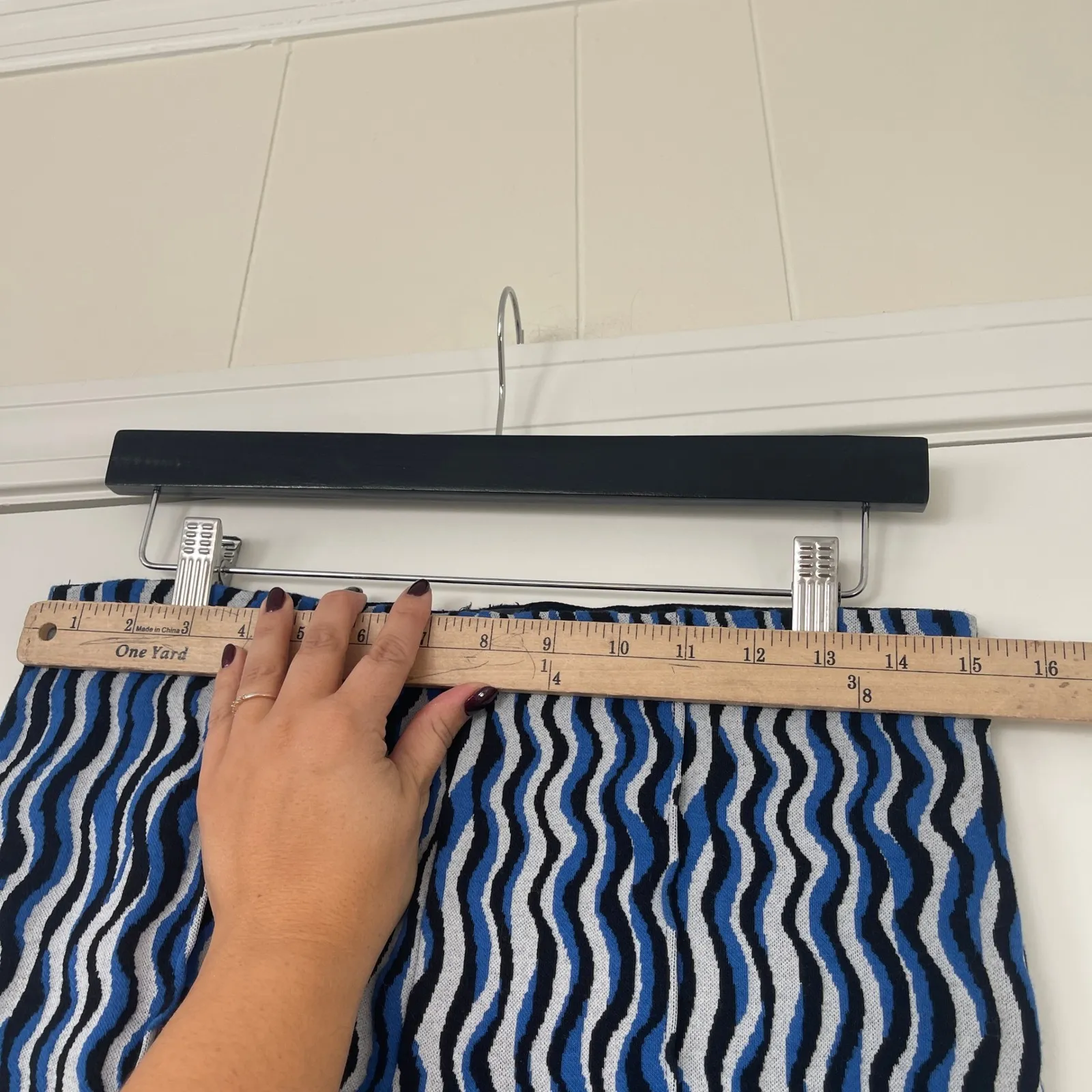 Maeve by Anthropologie Margot Cropped Kick Flare Pants Blue White Black Small‎ - Image 8