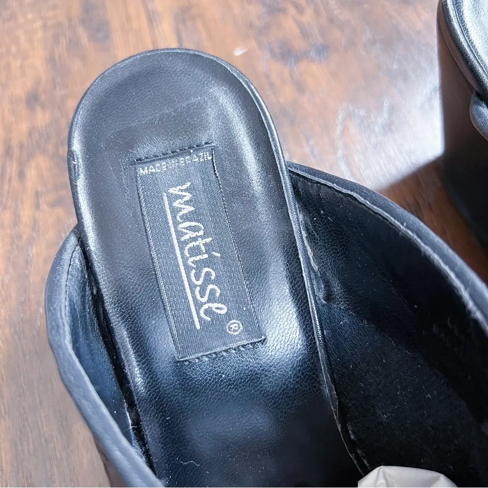 vintage • Matisse western mules cowgirl black leather blue floral lasercut 90s Size 8 - Image 7