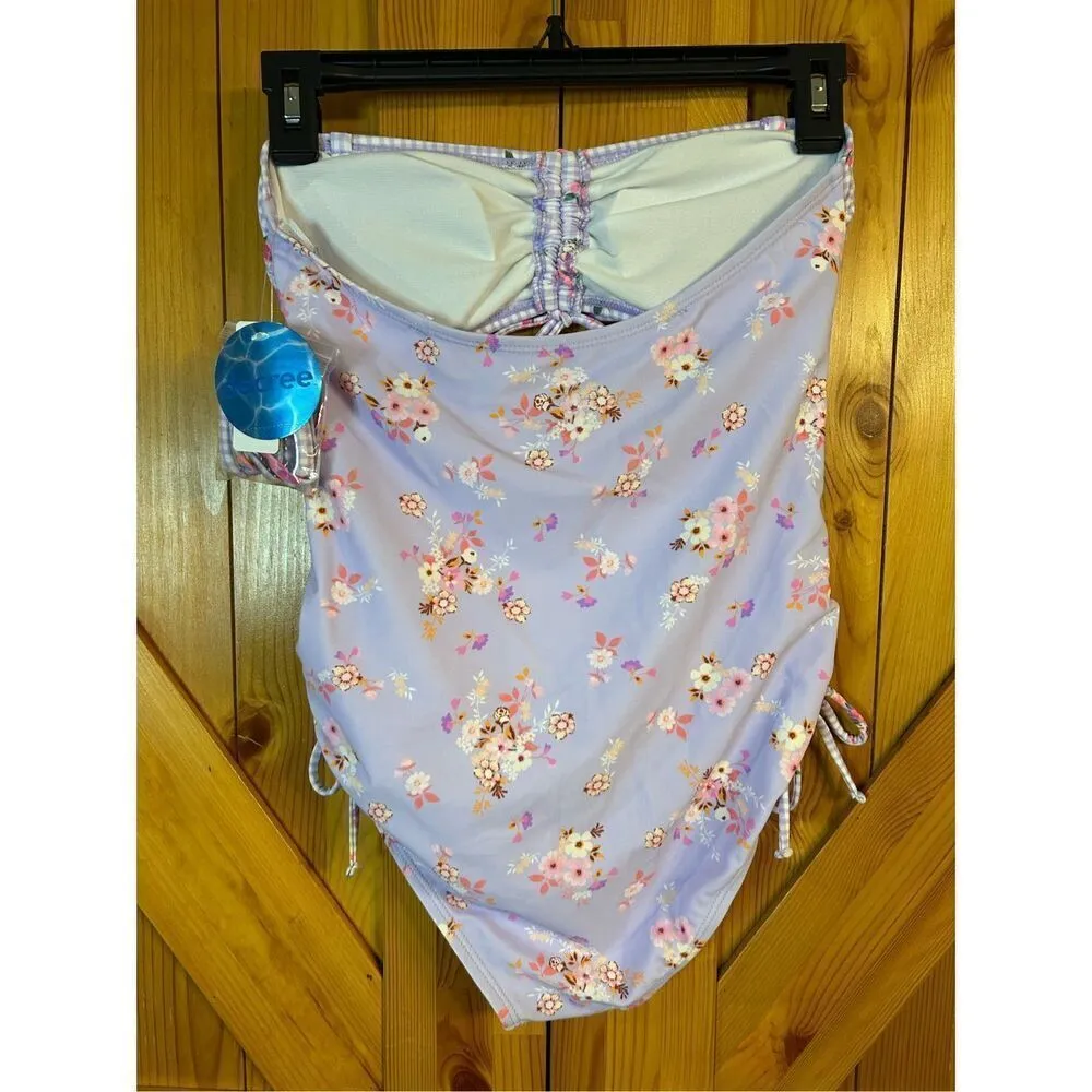 Decree Womens Textured Floral Monokini One Piece Swimsuit Juniors Size XS nwt (0 - Image 8