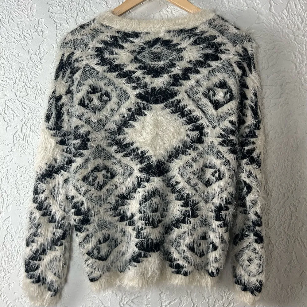 Staring At Stars Urban Outfitters BOHO Fuzzy Eyelash Aztec Pattern Sweater - Image 4