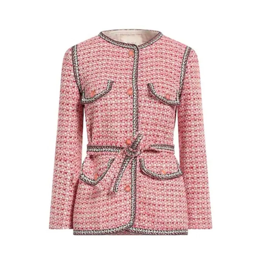 MAJE Venetia Two Tone Tweed Pink Rose Rouge
Belted blazer NEW - Image 2