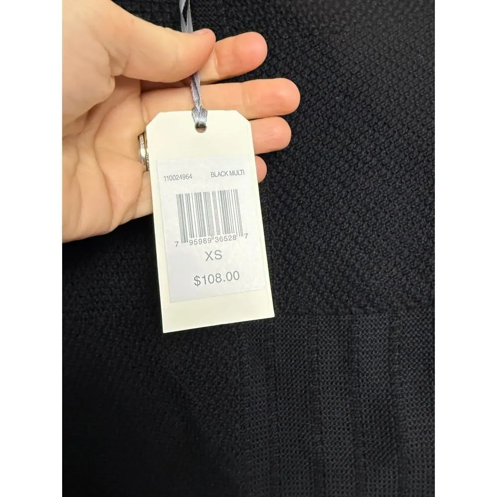 GEORGIE Mixed Stitch Ruffle Pullover Sweater NWT Sz. XS Black - Image 6