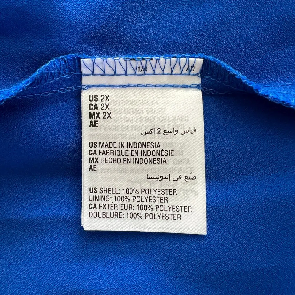 NWT BAR III Dress Plus Sz 2X Royal Blue Criss Cross V Neck Bodice Elastic Waist - Image 7