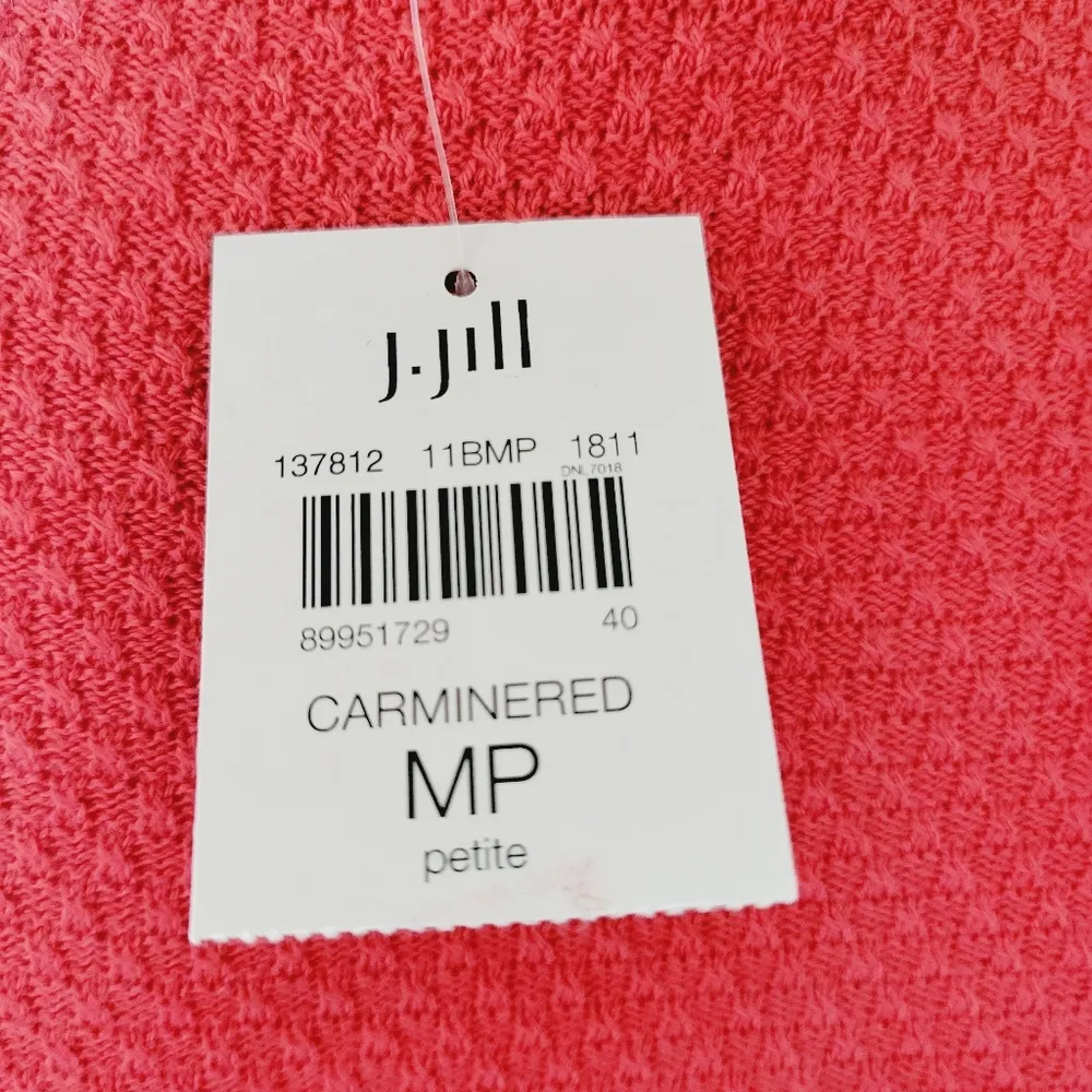 J. Jill Carminered shaker stitch boatneck tunic sweater size mp - Image 8