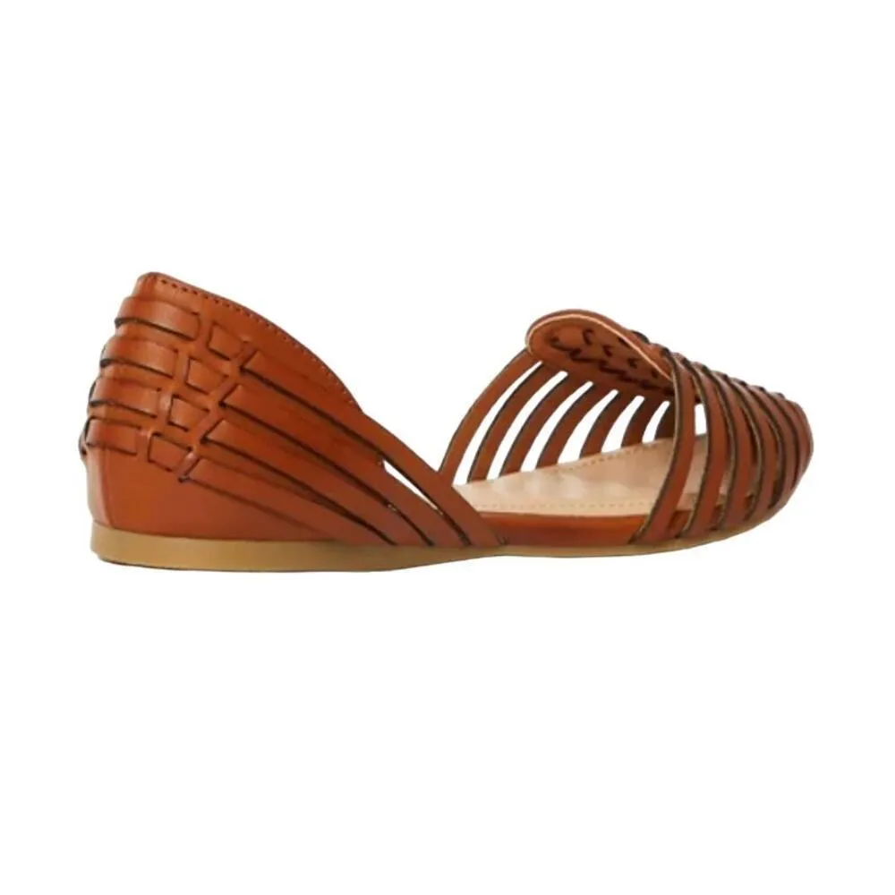 Justfab Lucita Woven Flat in Brown, Size 7​​​ - Image 3