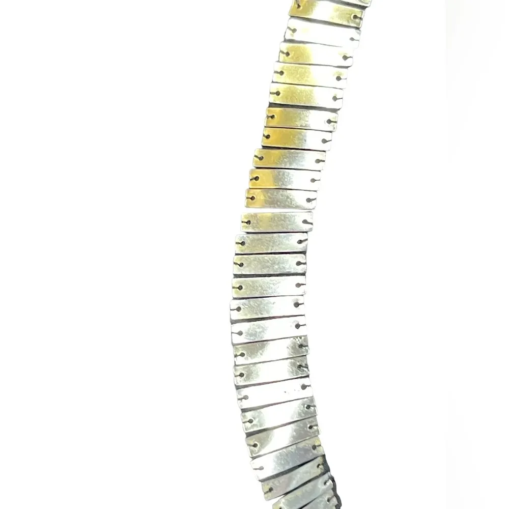 Black Hi-low Chiffon Dress Gold & Silver Trim Stretch Small Minimalistic Chic - Image 7