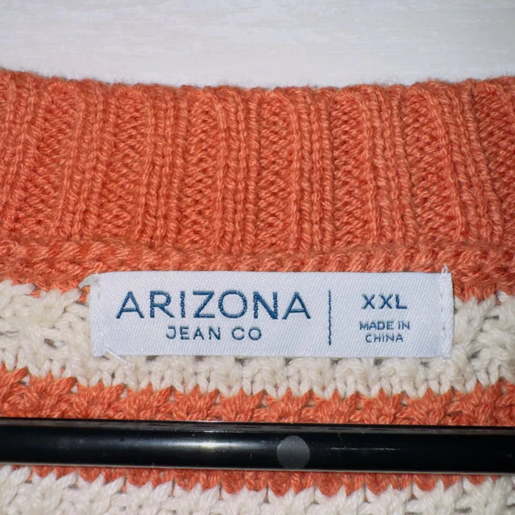 Arizona Jean Co Striped Knit Sweater Vest V Neck Cropped Pullover Women’s XXL - Image 5