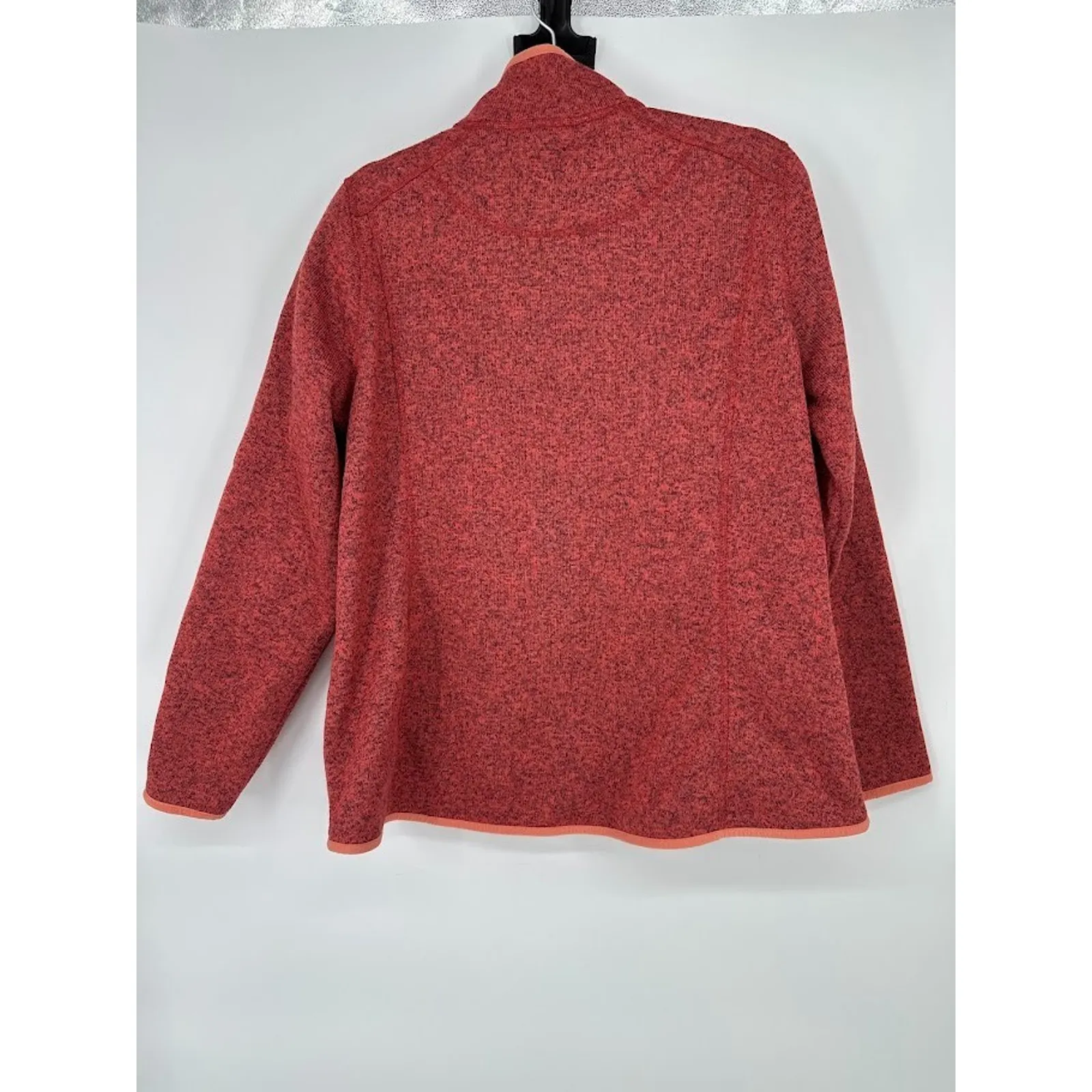 L.L.Bean Jacket Womens 1X Plus Red Sweater Fleece Full Zip Zip Pocket Hiking - Image 5