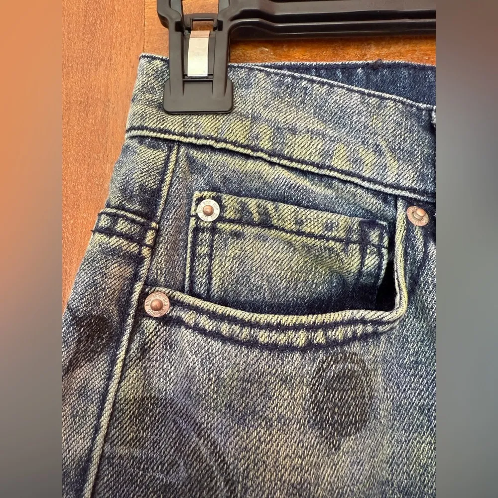 BDG Cowboy Jeans Hi Rise Grey Embroidered Thread Graffiti Doodle Straight Leg-25 - Image 5