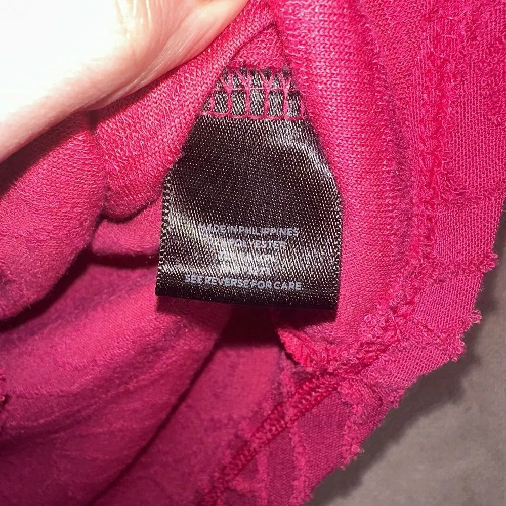 Simply Vera Wang Womens Pink Fuchsia Rose Textured Whimsygoth Emo Fairy Top Sz M - Image 4