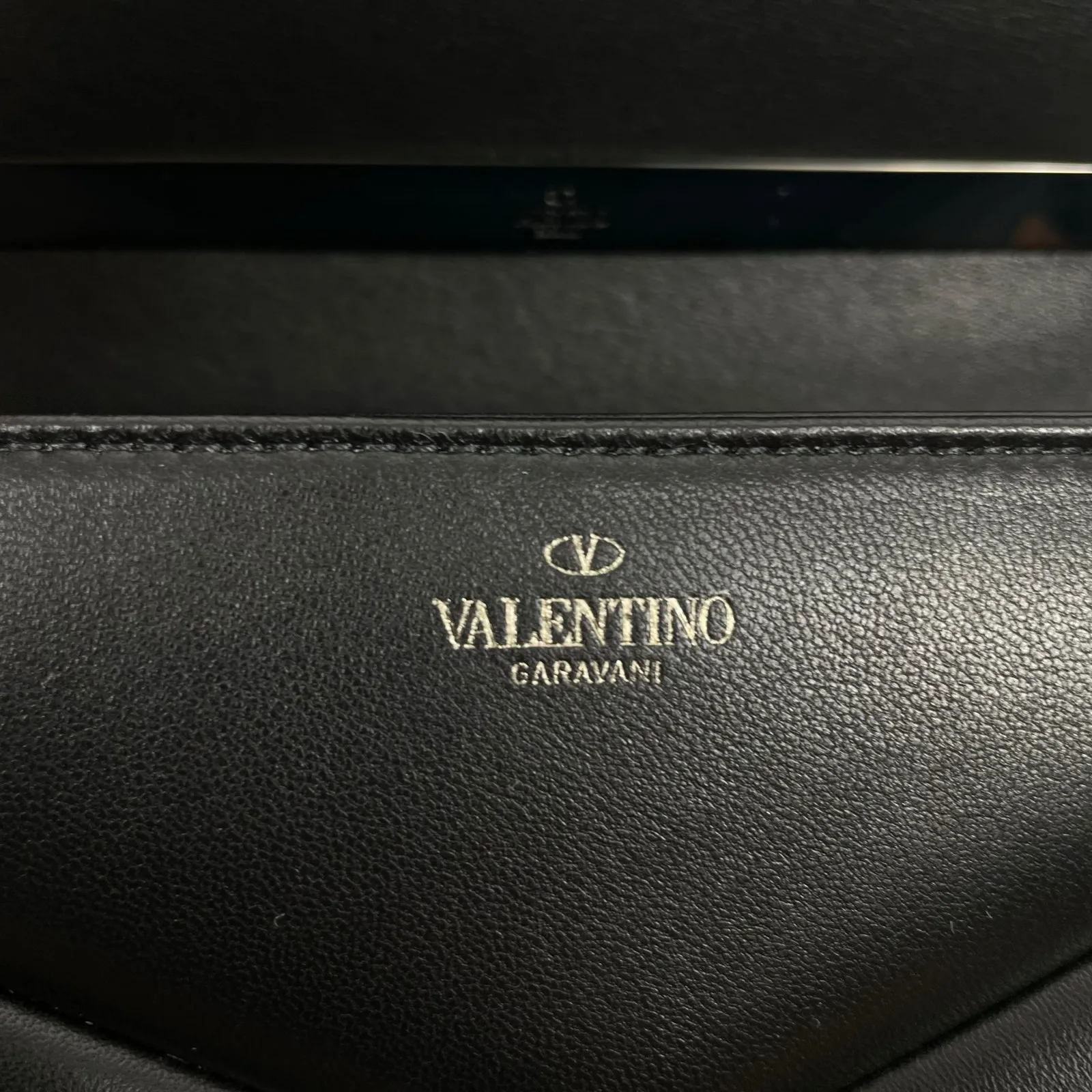 Valentino Garavani One Stud Small Top Handle Leather Flap Bag Black - Image 11