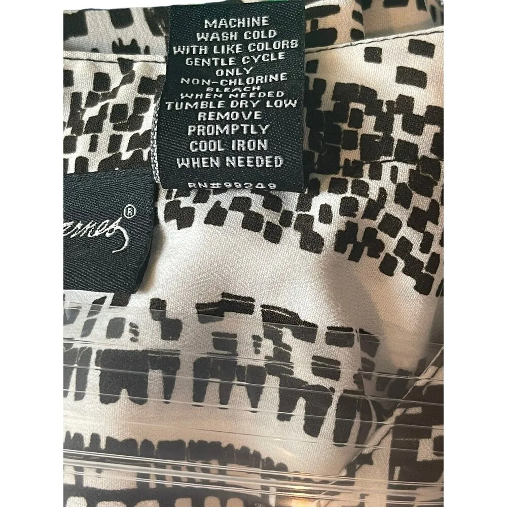 Maggie Barnes 4x Short Sleeve Button Up Brown & White Horizontal Patterned Top - Image 7