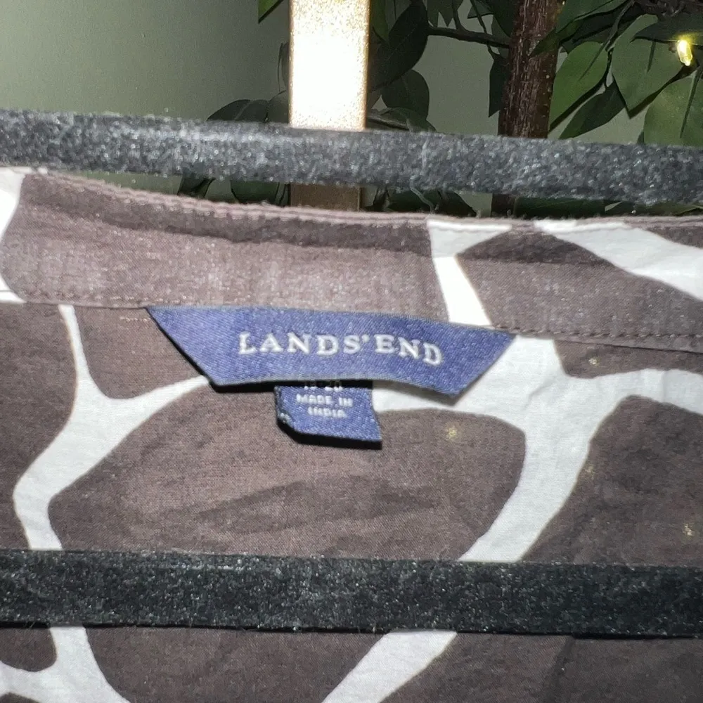 LANDS END Deep V Neck Long Sleeve Giraffe Animal Print Bathing Suit Cover up XL - Image 3