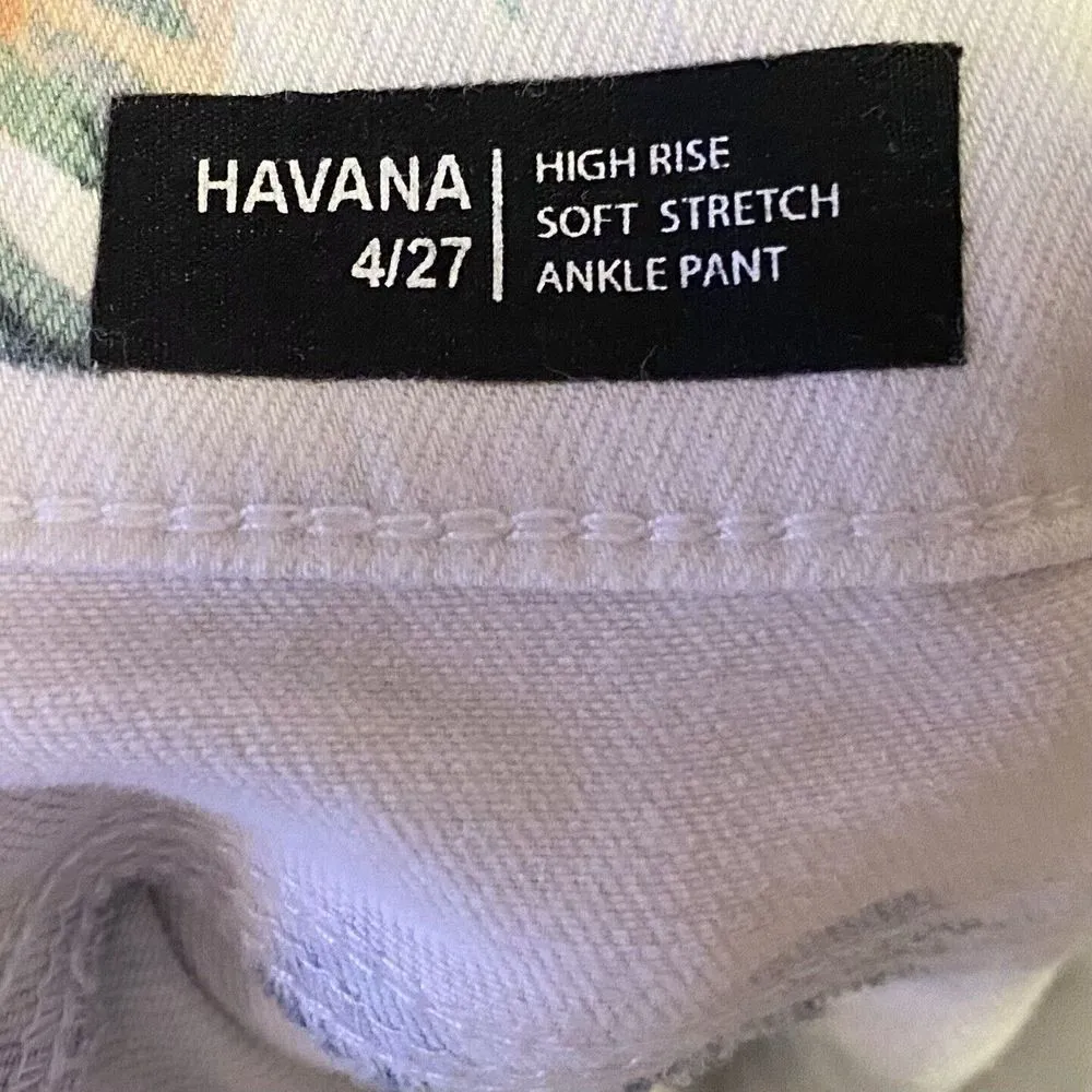 Buffalo David Bitton Women Pants Size 4 S Havana Jeans White Floral High Rise - Image 12