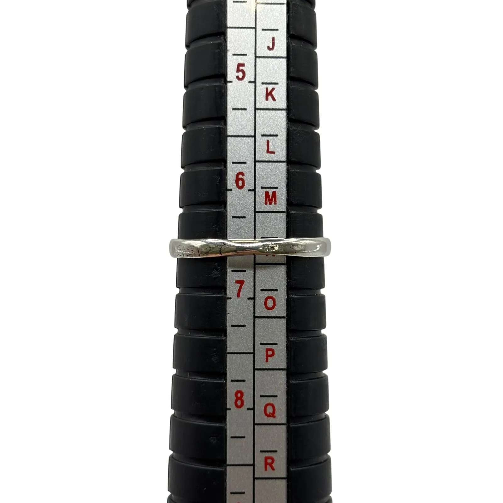 Sterling Silver‎ Tone Ring with Round Gray Stone Sz 6.75 - Image 3