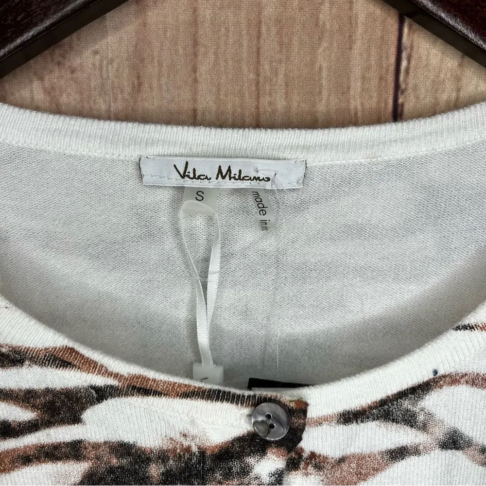 Vila Milano NWT  Brown Zebra Cardigan Botton Down Women’s Small Career Lightweigh - Image 7