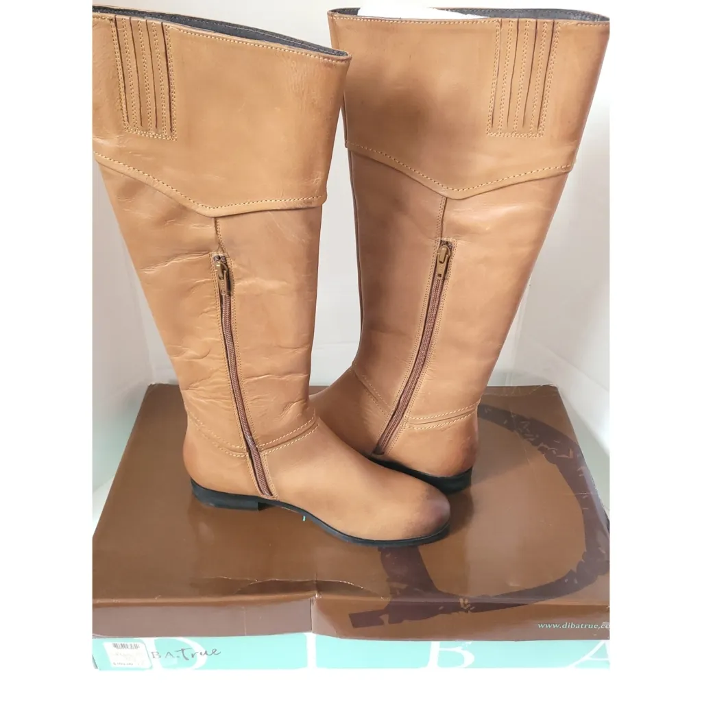 New! DIBA TRUE Women's Poppy Seed Tall Boots Riding Boots Knee High Tan Size 8.5 - Image 7