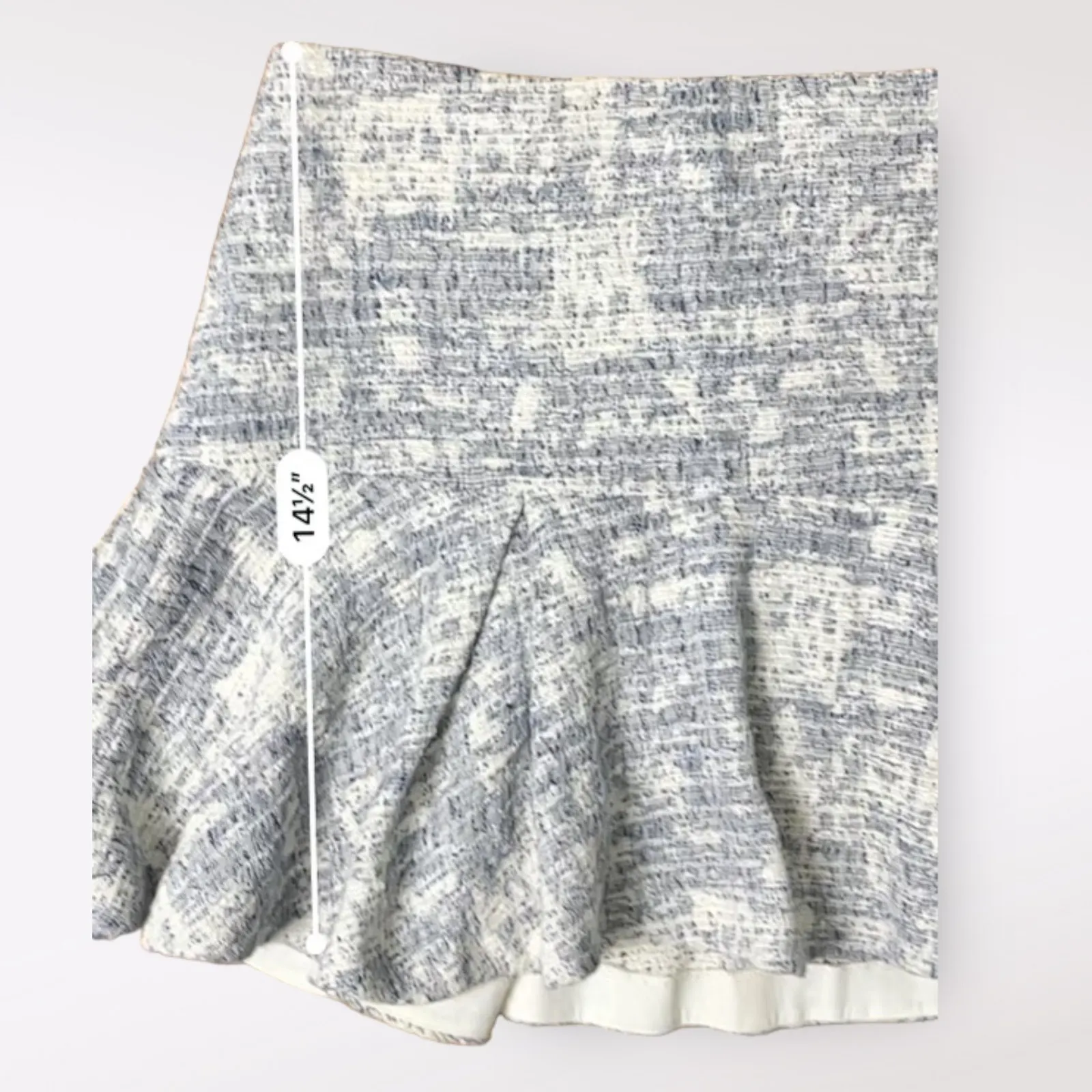 Derek Lam 10 Crosby Blue Tweed‎ Ruffled Mini Skirt Size 8 - Image 4