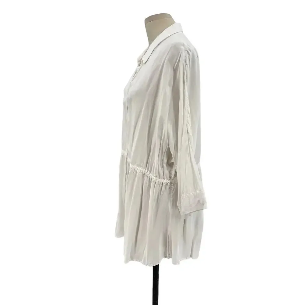 L*Space Pacifica Tunic Button Down Shirt White Size Medium Large - Image 7