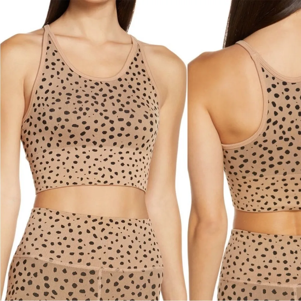 ZELLA Animal Print Elevate Seamless Tank Top Bra & Leggings Matching Set XXS - Image 2