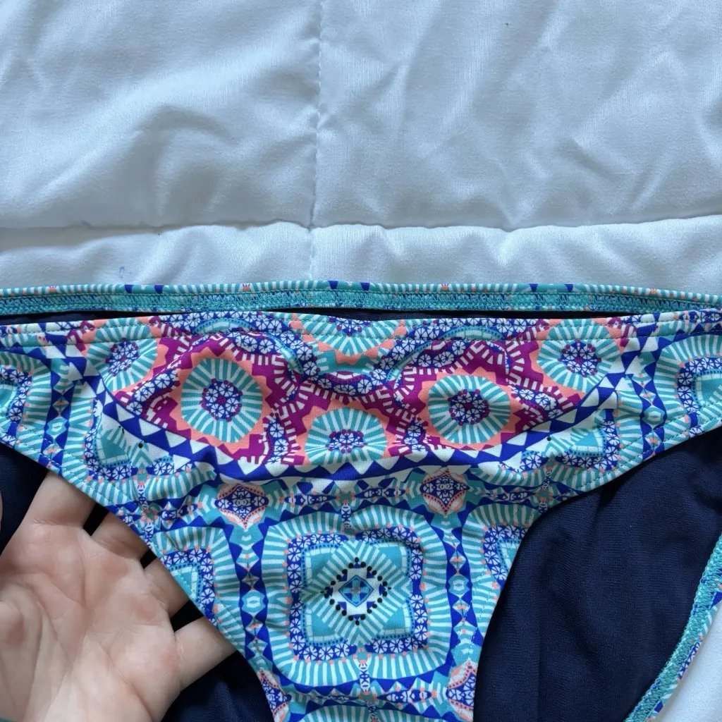 Athleta Womens Size Medium Blue Swimsuit String Bikini Bottom Beach Summer - Image 2