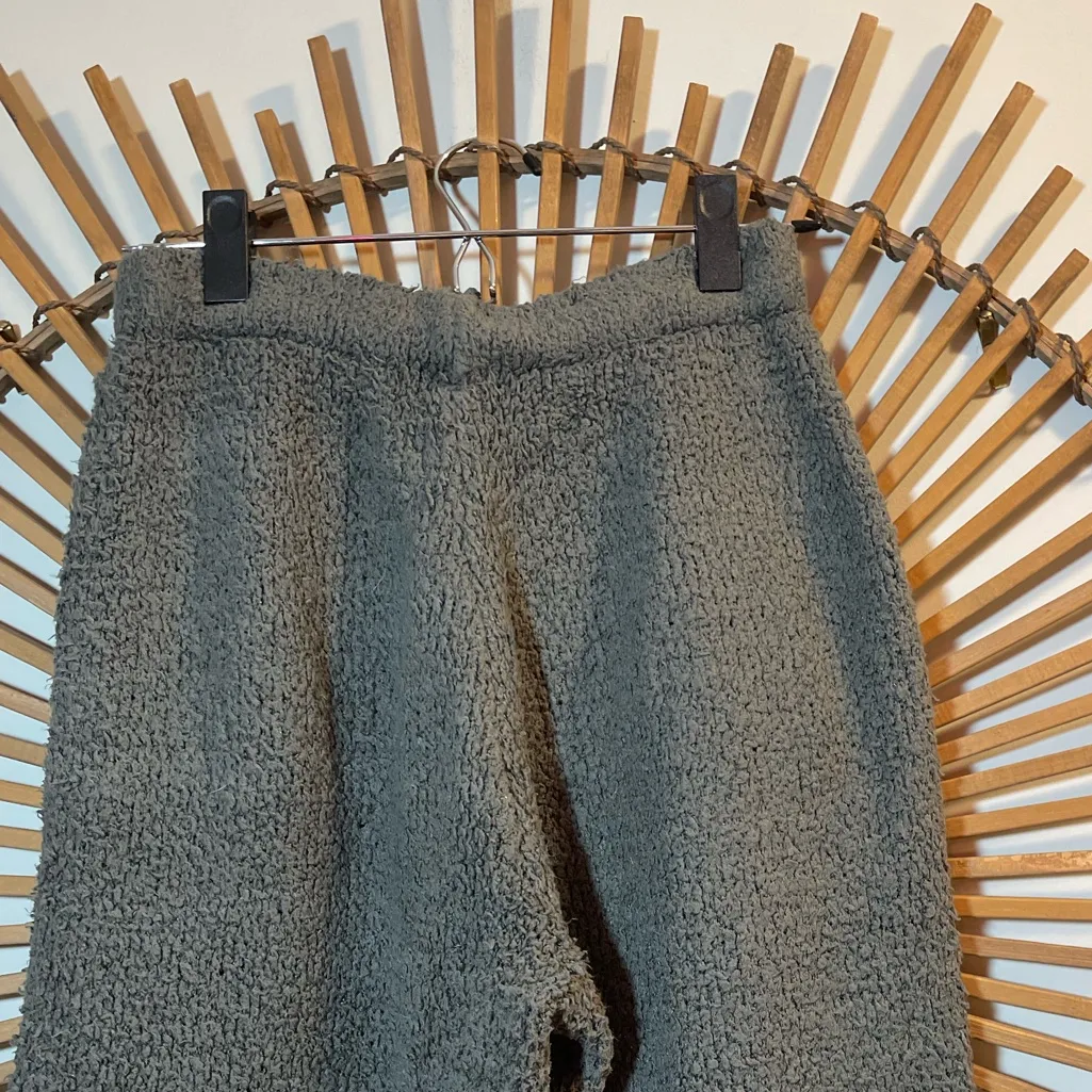 Skims Women’s Teddy High Pile Fleece Joggers Drawstring Zip Pockets XXS Gray - Image 11