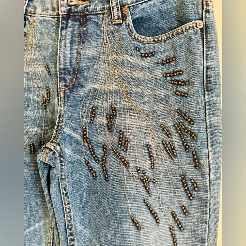 Express Women’s Boot Cut Jeans with Beaded Detail - Size 5/6 Rare - Image 6