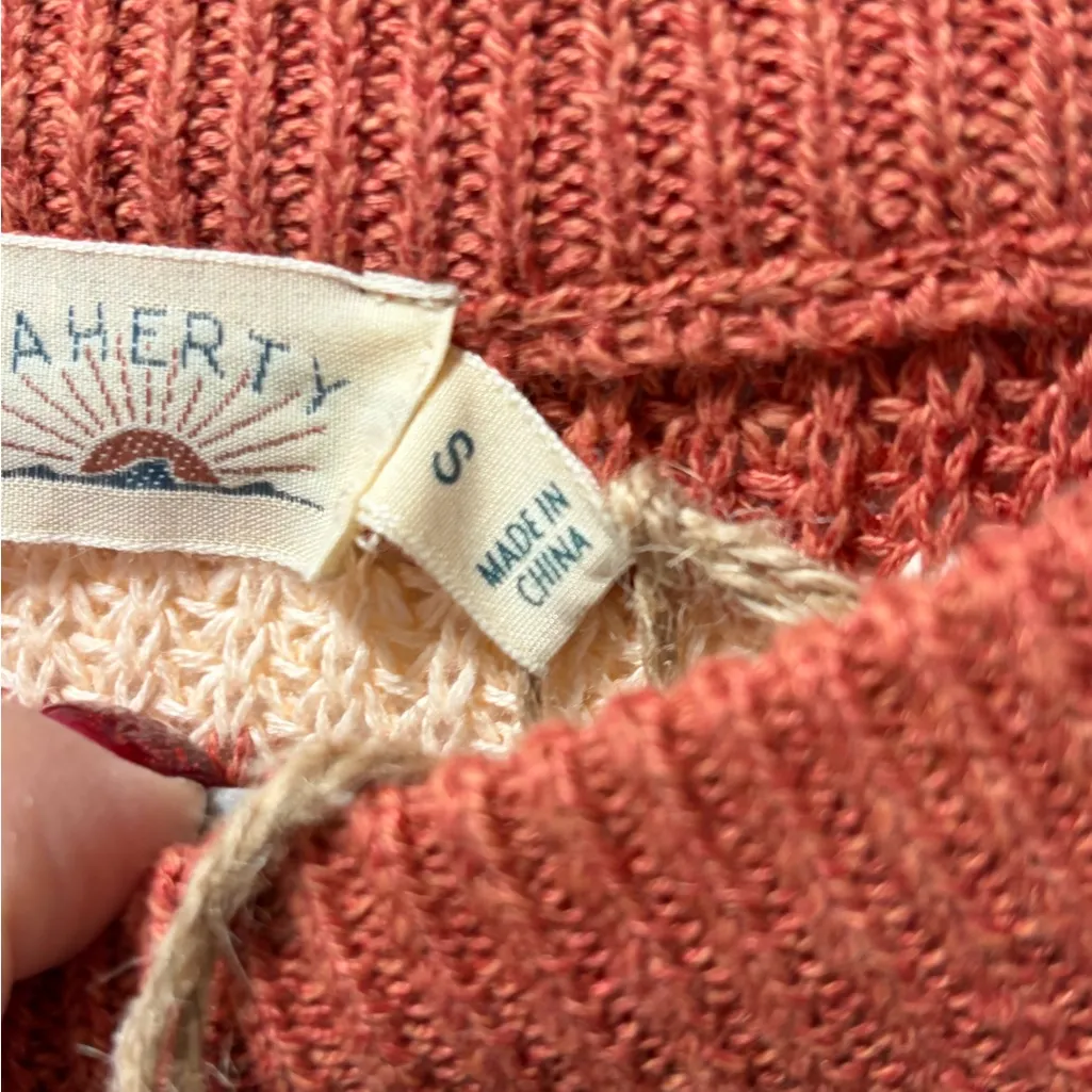 Faherty Miramar Linen Sweater Tank NWT size Small in Sandstone Stripe Sleeveless - Image 9