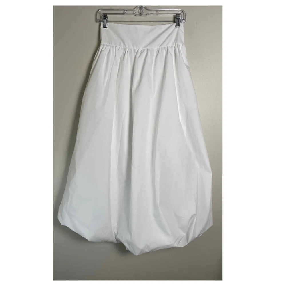 NWT Womens High Waisted Maxi Skirt White Long Flowy Medium - Image 7