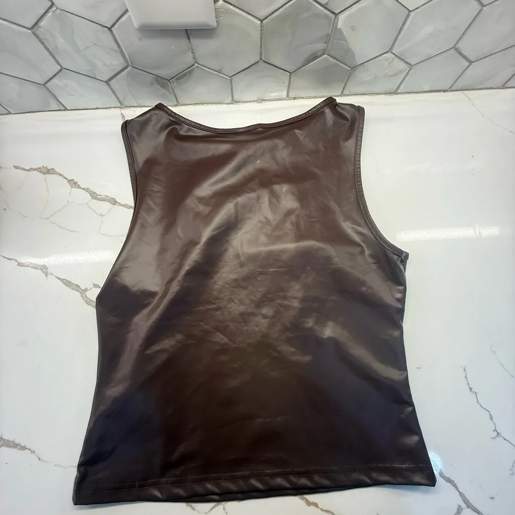 SHEIN Mocha Sleeveless Crop Top size M - Image 8