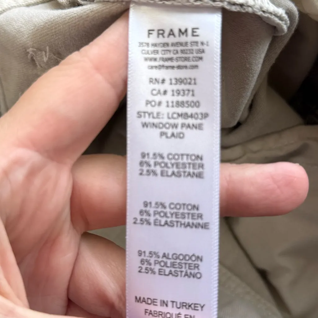 FRAME Le Crop Mini‎ Boot Window Pane Plaid Pants Size 24 - Image 6