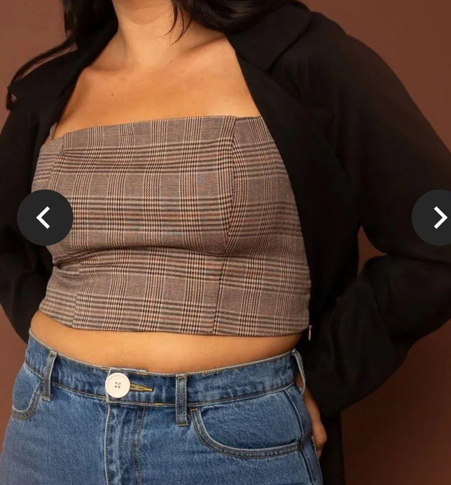 NEW WHIMSY + RIE TOBI TOP Women's PLAID MEDIUM - Image 4