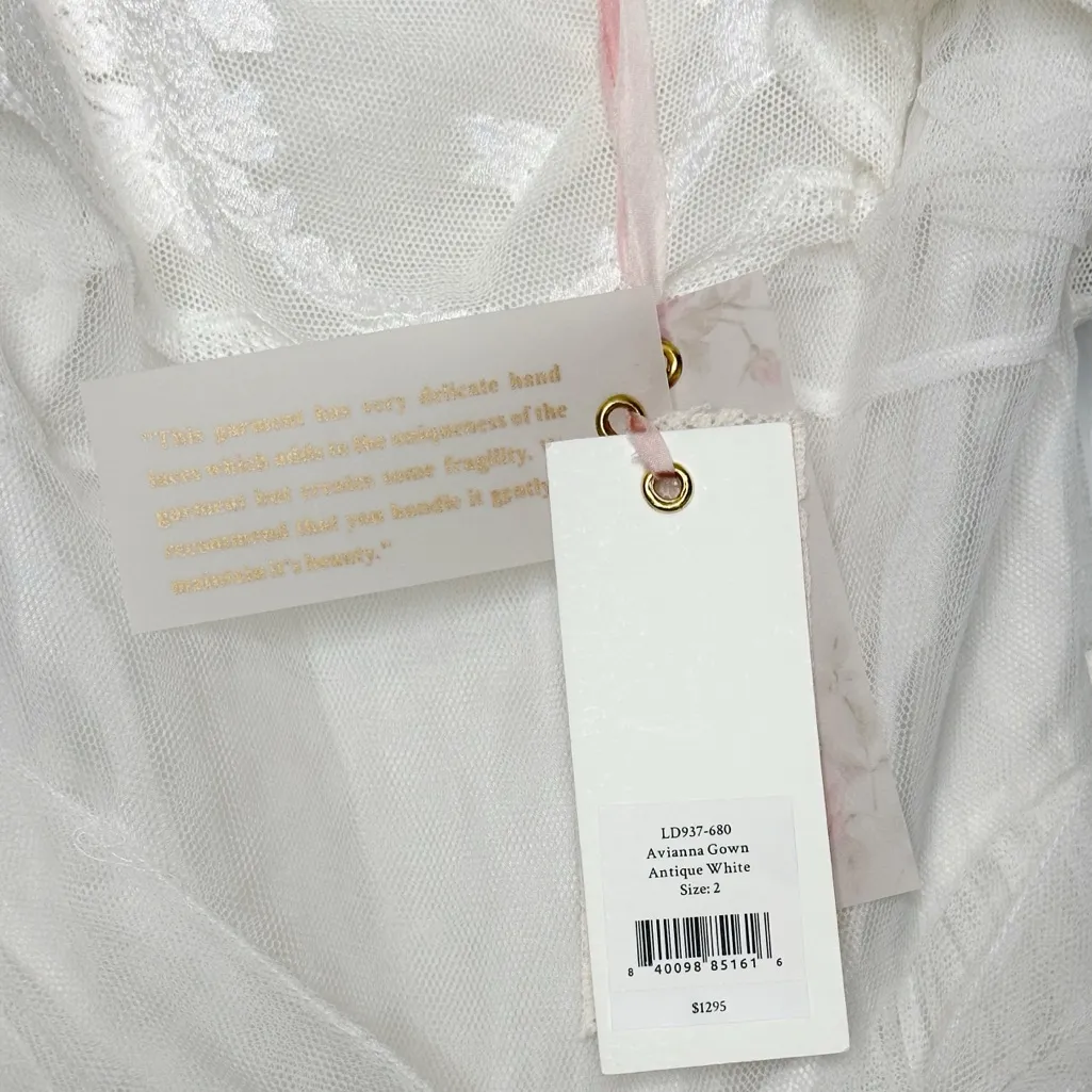 NWT LOVESHACKFANCY Avianna Antique Gown White Size 2 Silk - Image 10