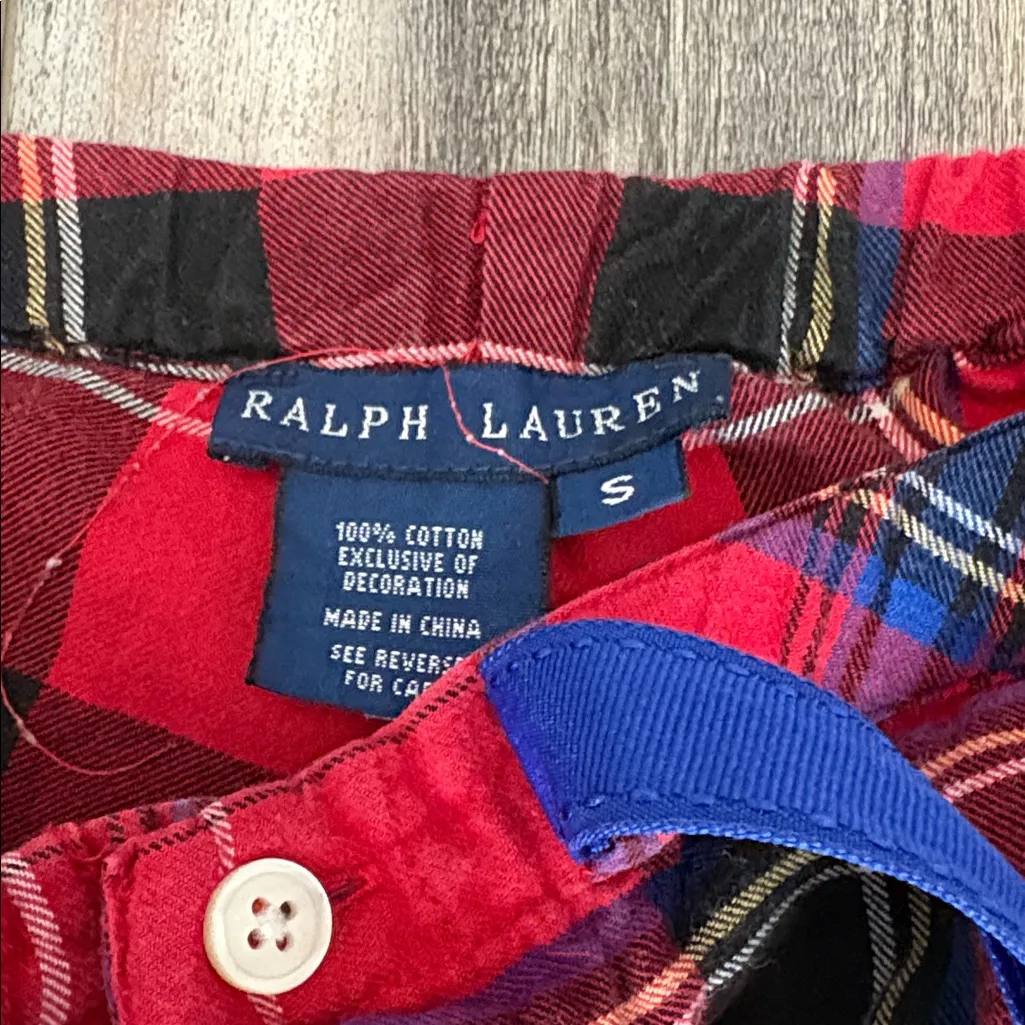 Ralph Lauren red plaid flannel pj pants small - Image 3