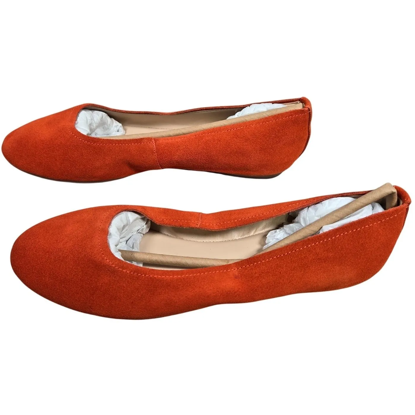 Violet & Red Windsor Ballet Suede Flats Orange Red 8 NWT - Image 4