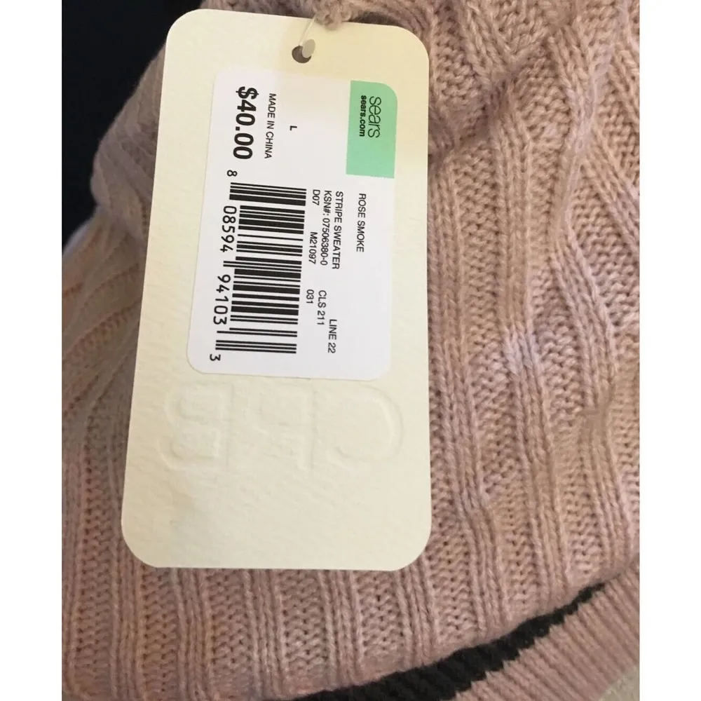 NEW Womens Canyon River Blues Pink Gray Striped Cowl Neck Sweater Size Large - Image 7