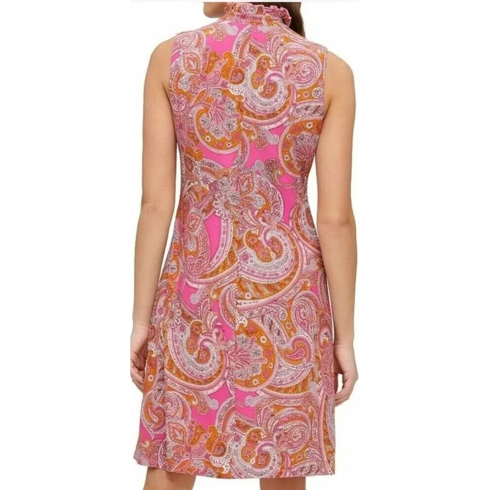 TOMMY HILFIGER - PINK PAISLEY MOD 60'S RETRO‎ STYLE DRESS - NWT - MSRP $99 SZ 10 - Image 5