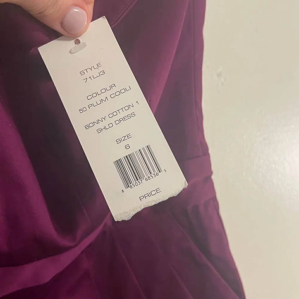 French Connection Bonny Purple One Strap Dress NWT Sz. 6 - Image 5