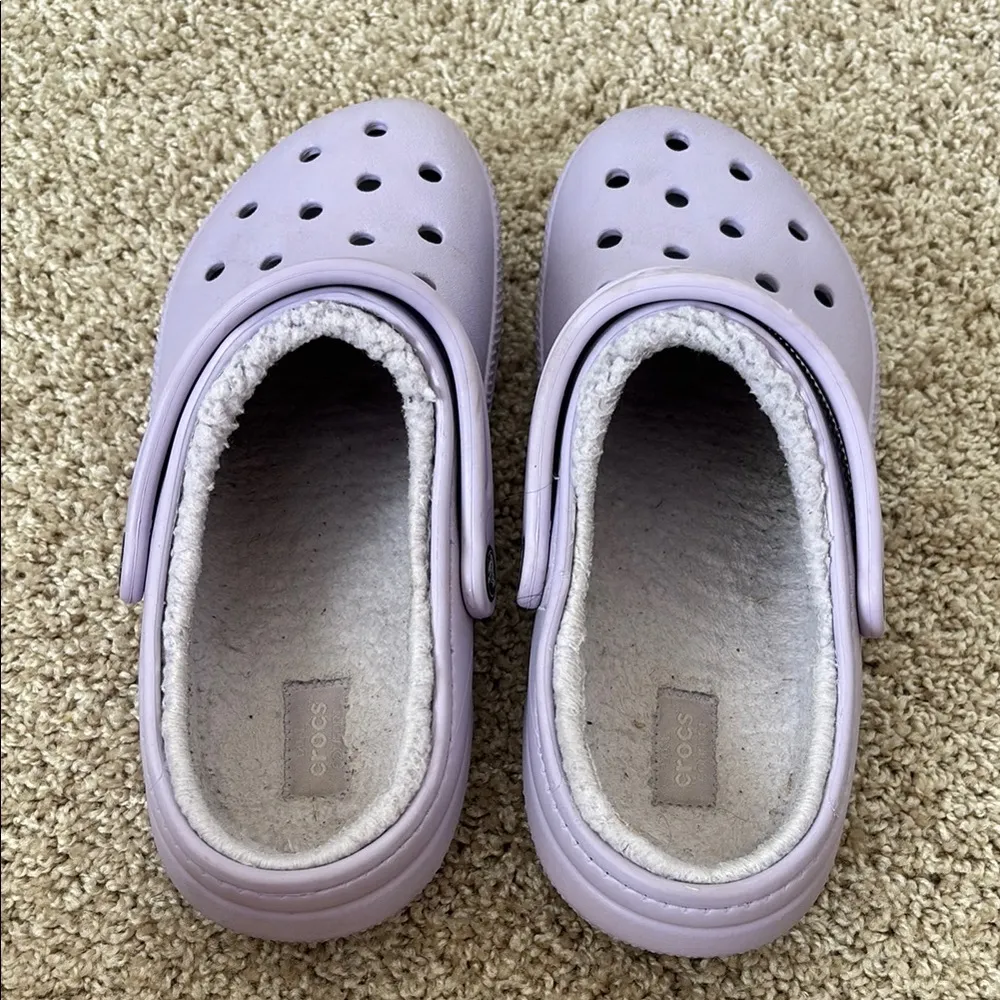 Fuzzy lined lavender crocs - Image 3