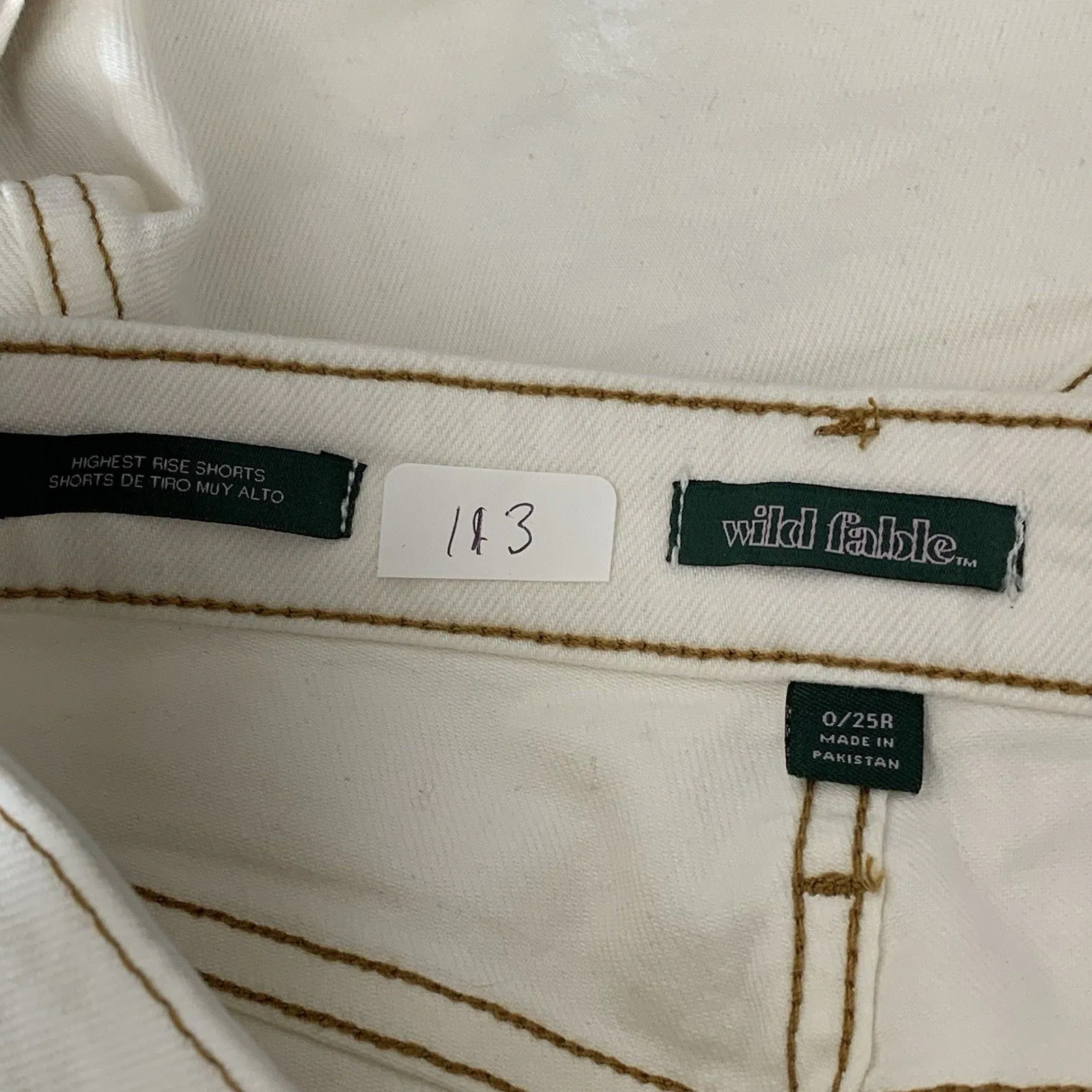 Wild Fable High Rise White Denim Jean Shorts Women Size 0/25R Casual - Image 6