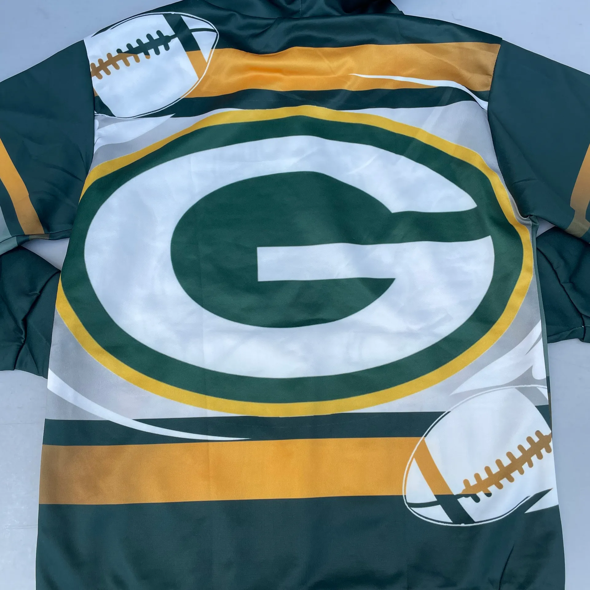 Green Bay Packers Green AOP Pullover Hoodie Sweater - Image 4
