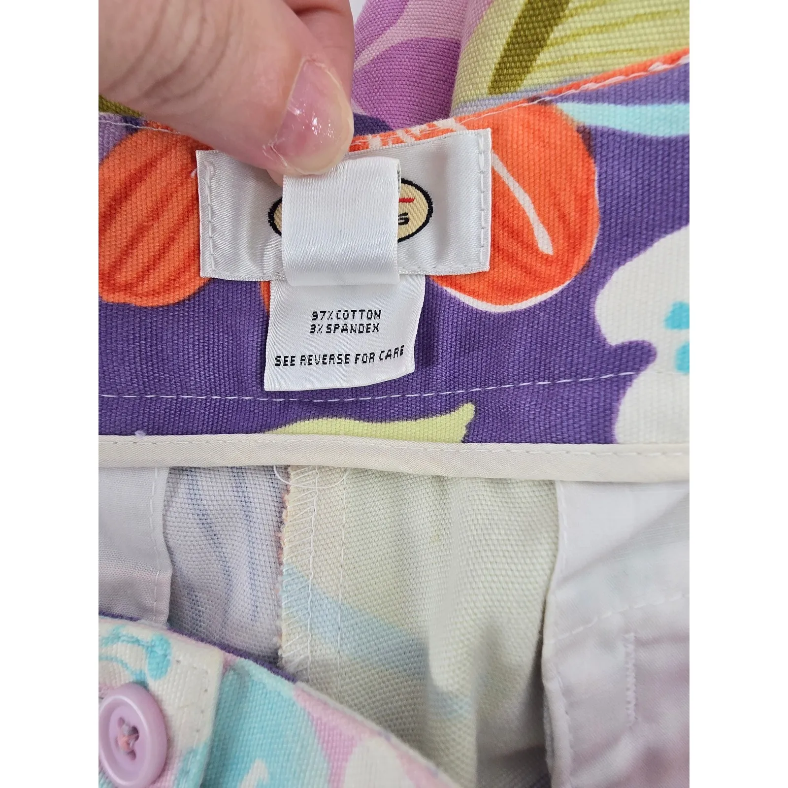 Talbots‎ Womens Floral Cropped Pants Size 12 Cotton Blend Bright Tropical - Image 4