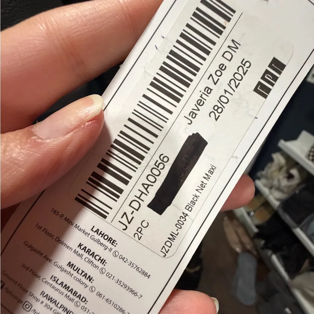 Pakistani Designer Black Dress Gown with Gold Accents - Image 9