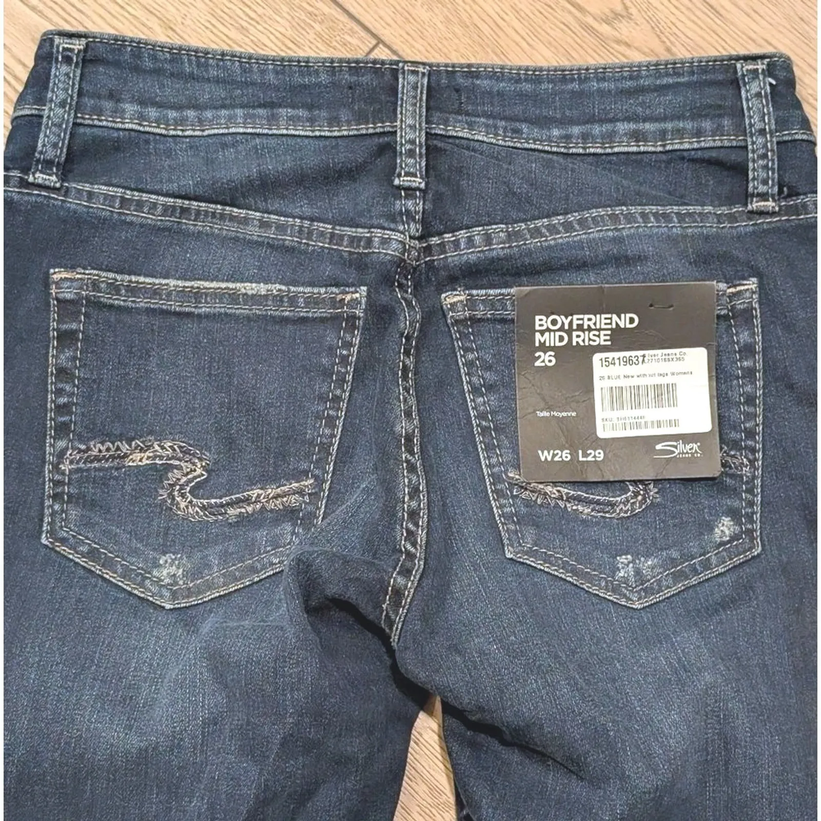 Silver Jeans Womens 26 Boyfriend Mid Rise Slim Leg Denim Faded Wash‎ NWT NEW - Image 7