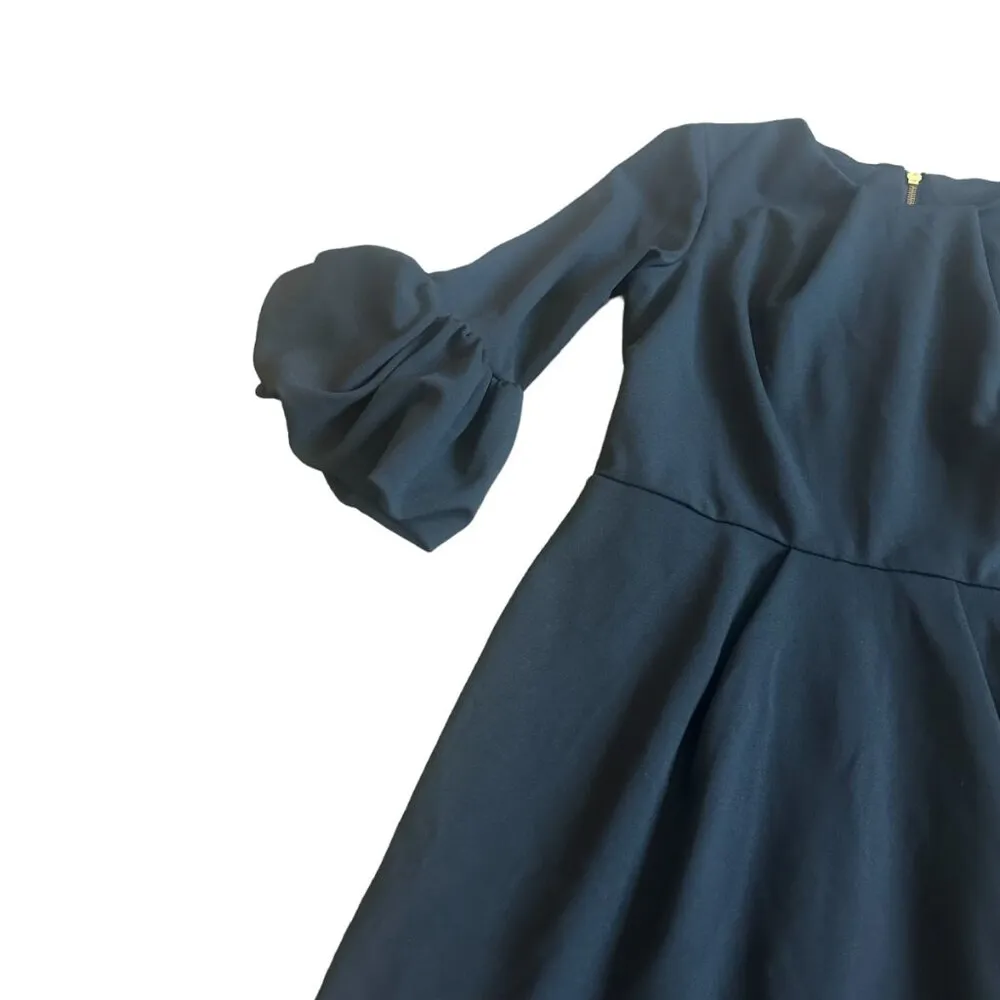 Avery G Black Dress Puff Bell Sleeves Cocktail Party Back Zip Size 8 Women's - Image 7